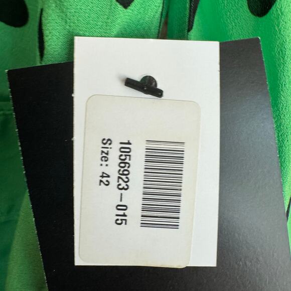 Ganni Dress Dainty Georgette Wrap Polka Dot Classic Green Size 42 Versatile - Picture 11 of 15